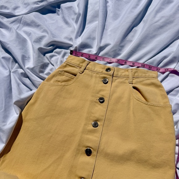 ๐ Y2K/vintage style Mustard Button-Up Midi Skirt โ Arizona Jean Co โ Sz 3 - Picture 5 of 6